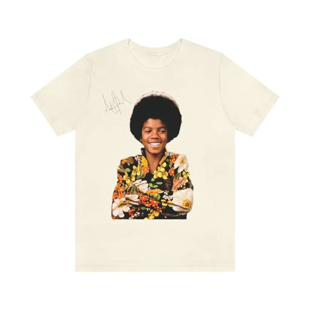 Young Michael Jackson Signature T Shirt Retro 1970S Five Mj