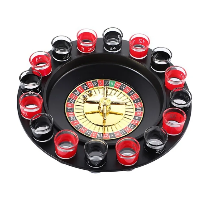 

Wine Set Turntable KTV Bar Nightclub Supplies Drinking Games Entertainment Props Russian Roulette 16