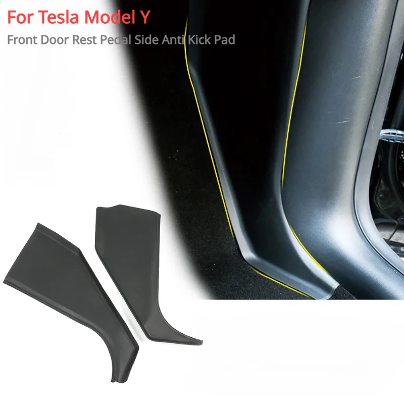 

For Tesla Model Y Anti Kick Sticker TPE Wear Resistant Front Door Rest Pedal Interior Protective Accessories 2021 2022 2023 2024