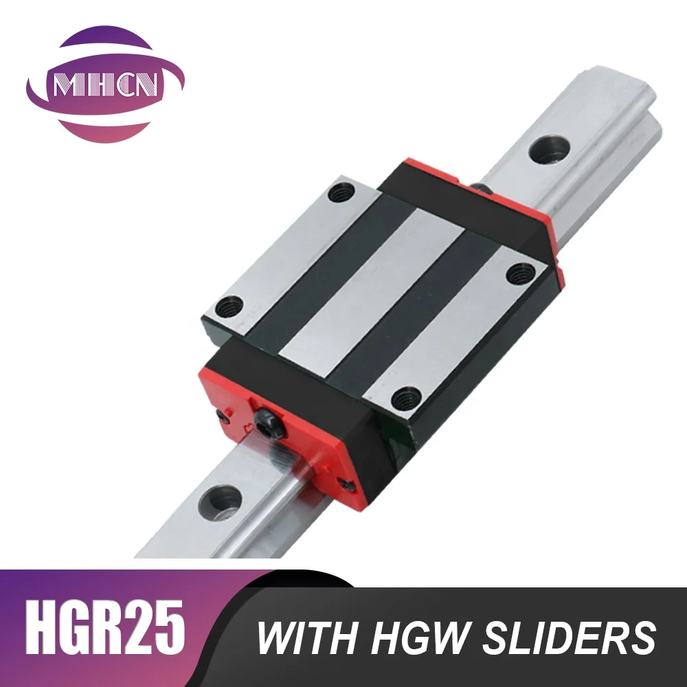 HLTNC HGR الحركة الخطية دليل السكك الحديدية تحمل HGW25CC HGH25CA 100-6000 مللي متر طول يمكن تخصيصها ل Cnc