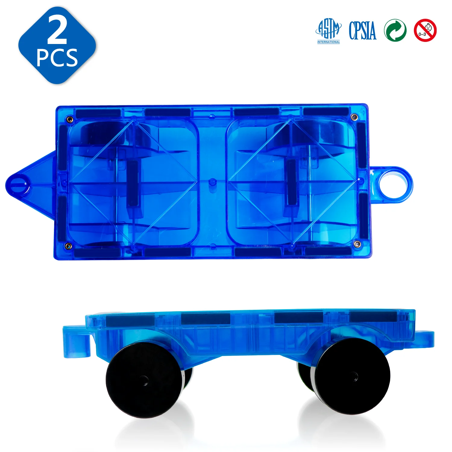 Romboss 2pcs Car Set Suitable for Big Size Magnetic Building Blocks Magnet Tiles Intelligent Montessori Educational Toy for Kids