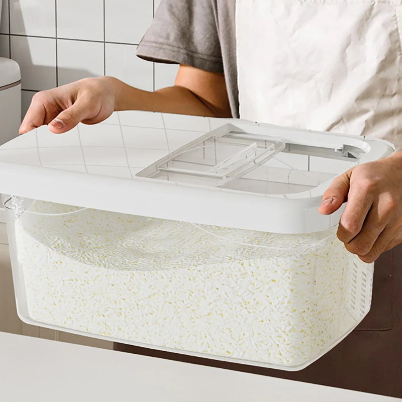 15/20 KG Household Rice Bucket With Lid Thickened Transparent Moisture-proof Insect-proof Storage Container