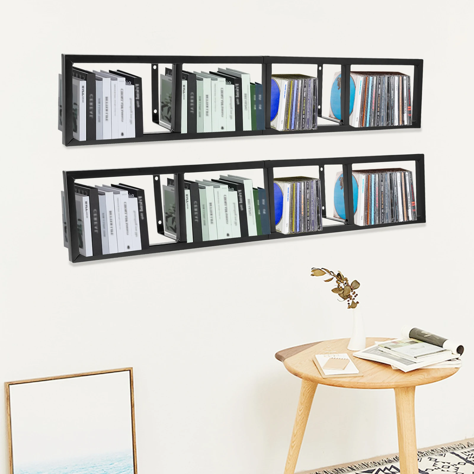 Wall Mounted CD DVD Organizer Rack Media Holder Storage Racks  Large Capacity