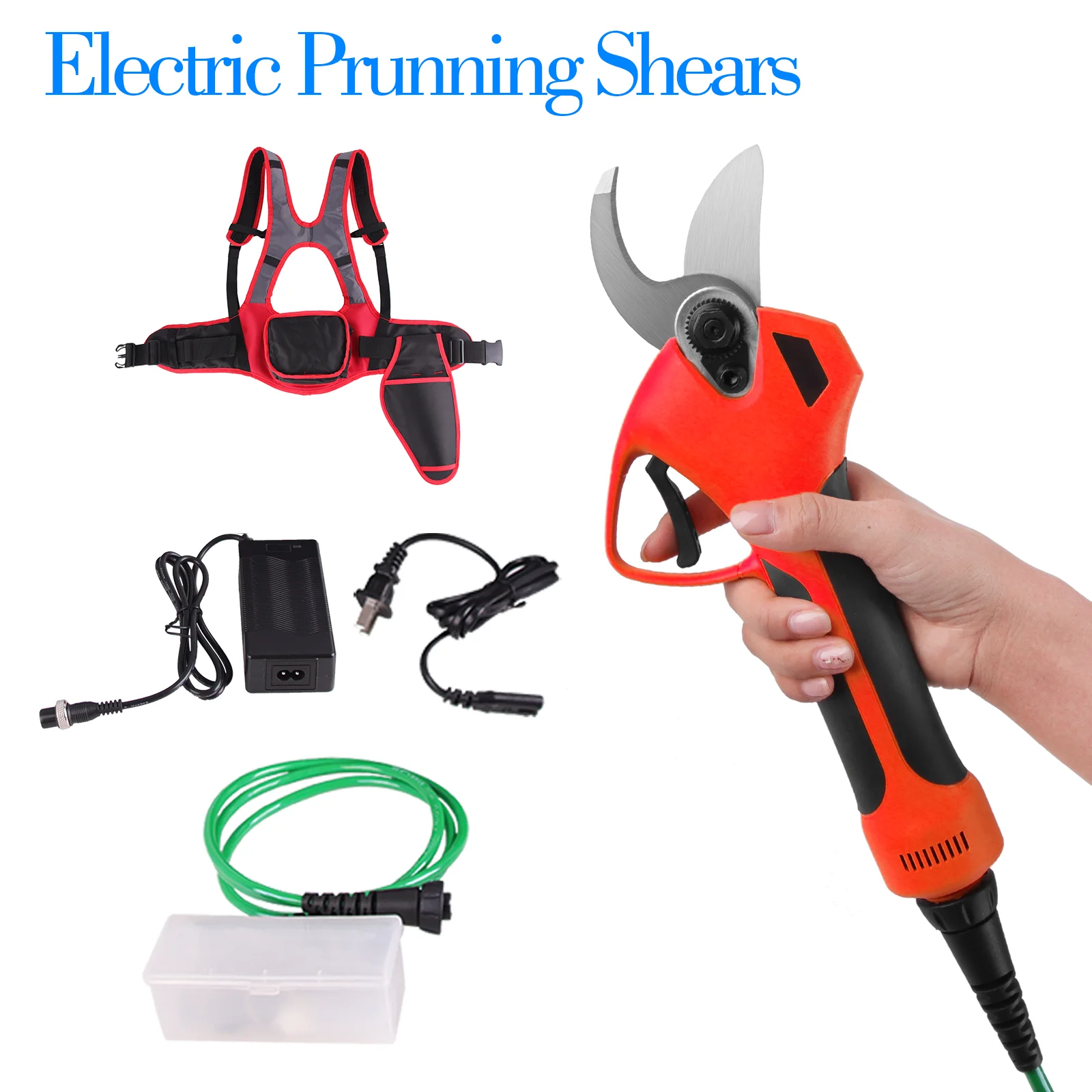 43.2V 35mm Cordless Electric Pruner Pruning Shear Efficient Fruit Tree Bonsai Pruning Branches Cutter 8 Hours Worktime