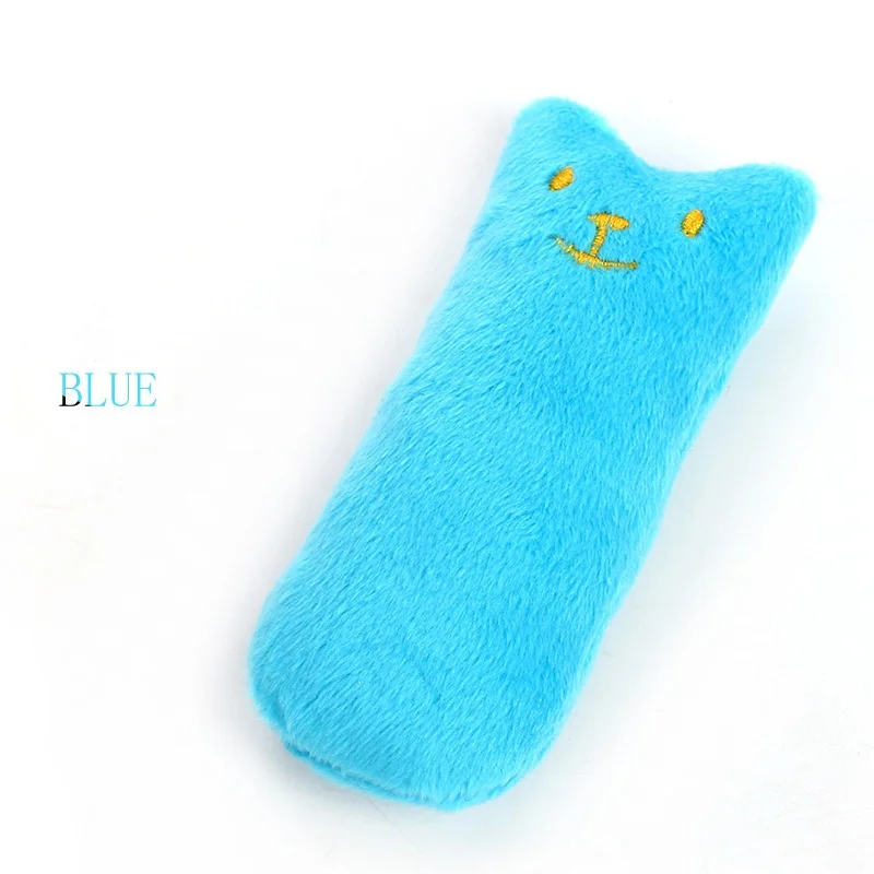 Interactief Pluche Kattenkruid Katten Speelgoed, Grappig Geluidmakend Bijtspeeltje voor Kitten, Klauw Duim Bijt Vorm Tandjes Slijpen Huisdier Speelgoed