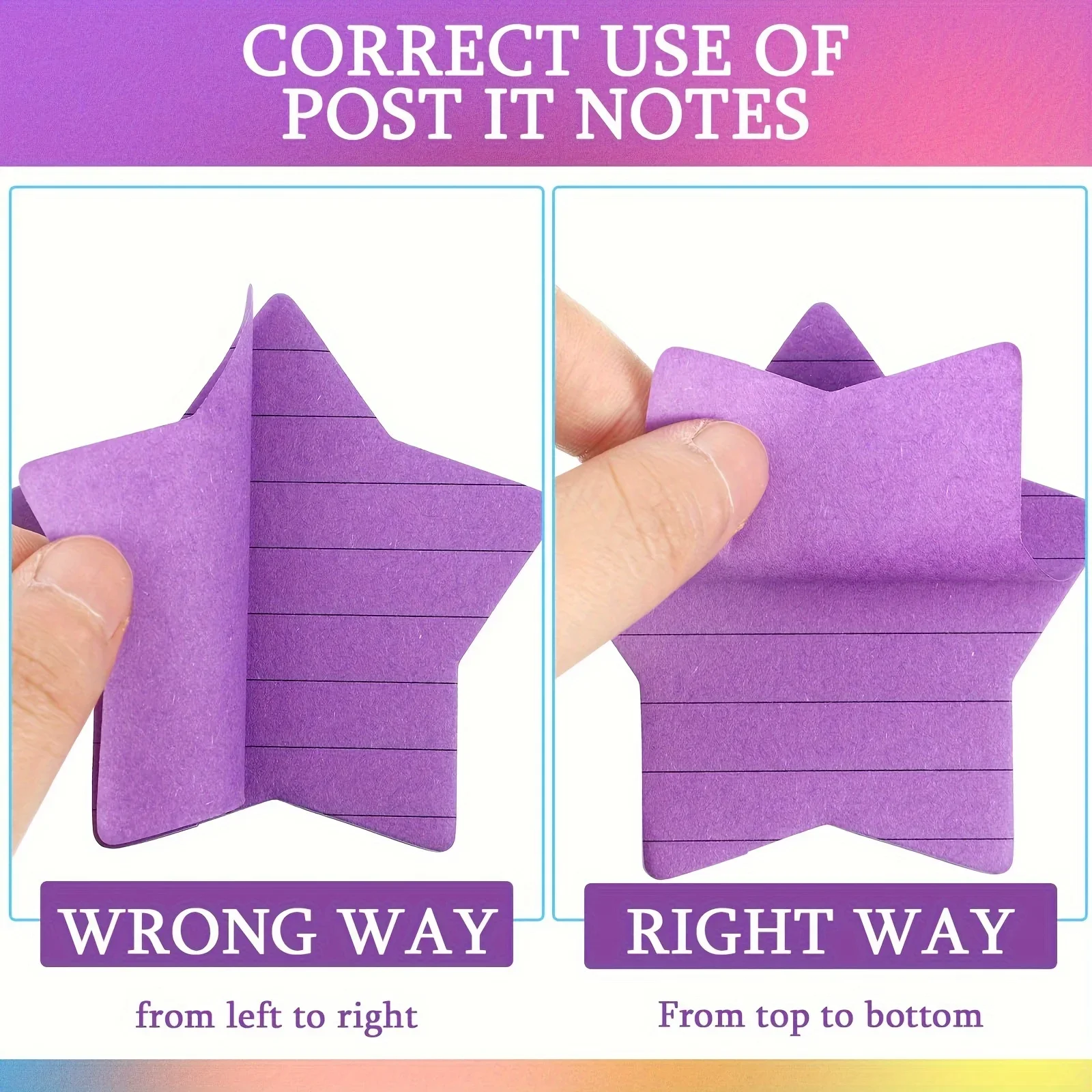 8 قطعة ملاحظات لاصقة مبطنة على شكل نجمة 6 ألوان زاهية ملونة لوحة لاصقة 30 ورقة/وسادة منصات ملاحظة ذاتية اللصق