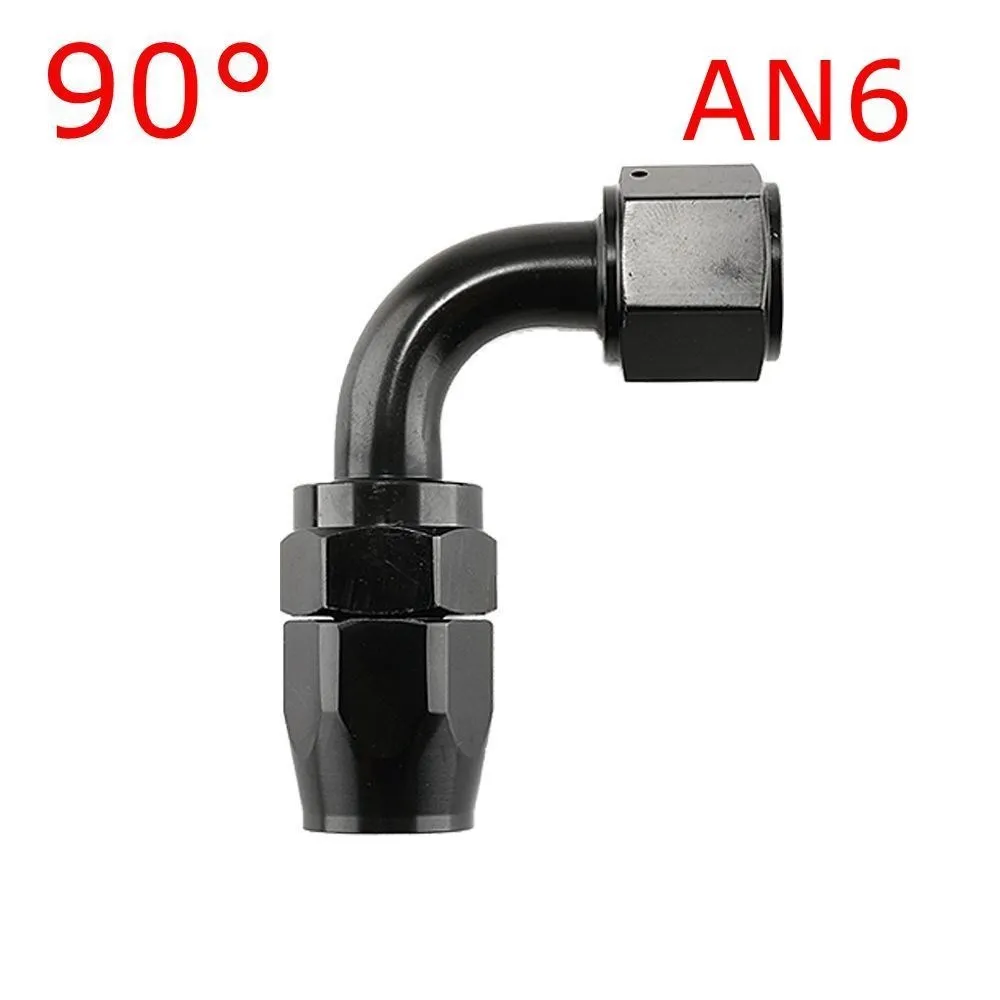 1 stück AN4/6/810/12 Gerade 0 °/45 °/90 °/180 ° Grad aluminium Swivel Schlauch End Fitting Adapter Öl Kraftstoff Linie NPT STECKER Schwarz
