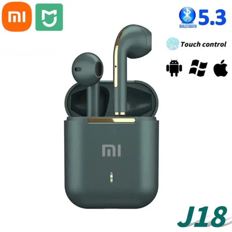 Mijia 샤오미 J18 무선 블루투스 헤드폰, TWS 인이어 스포츠 헤드폰, HiFI 스테레오 방수 5.3 헤드셋, 마이크 포함 