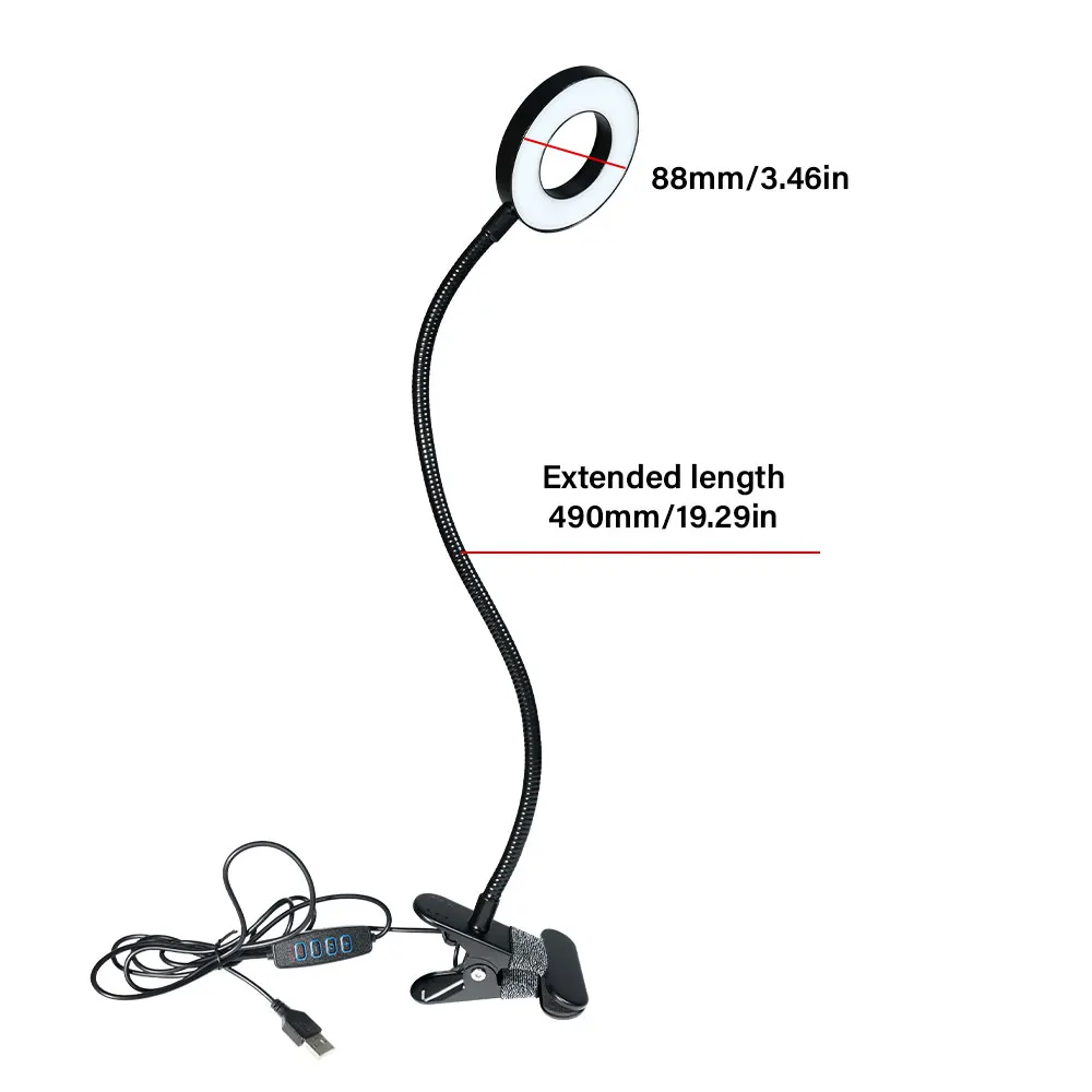 Portable Desk Lamp 3 Color Modes -10 level dimming USB Student Eye Care Reading Light Nail Beauty Light Makeup Tool