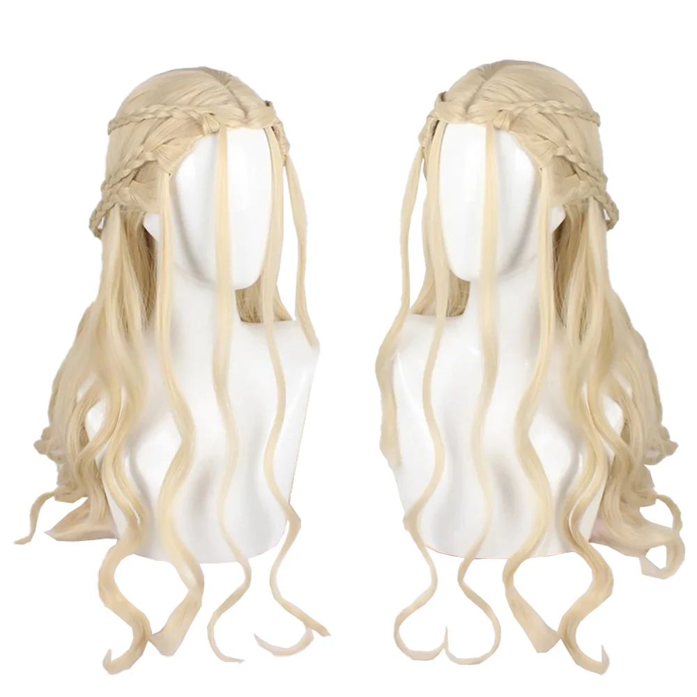 

Game Of Thrones Daenerys Targaryne Cosplay Synthetic Hair 13×4 Front Lace Wig Daily Party High-Quality Big Wavy Long Curly Hair