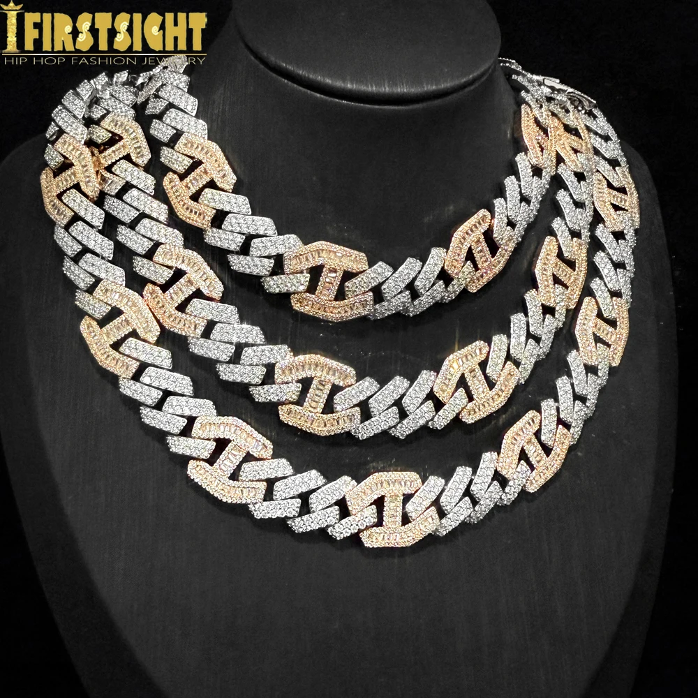 

New Cuban Chain Infinity Cuban Chain Necklace Silver Color Iced Out 15mm Bling CZ Choker Hip Hop Chunky Women Men Jewelry