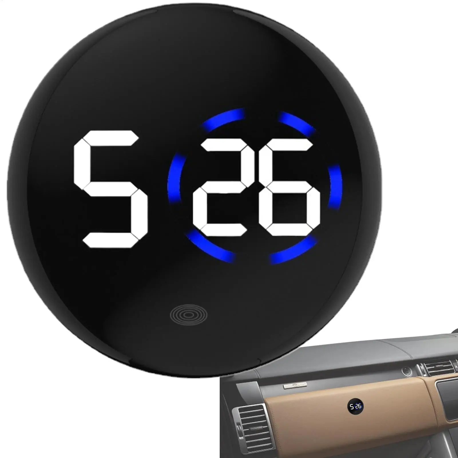 Fashionable Car LED Clock Touch-Control Dashboard Watch with LED Display Light for Fridge RV Classroom Travel Vehicle