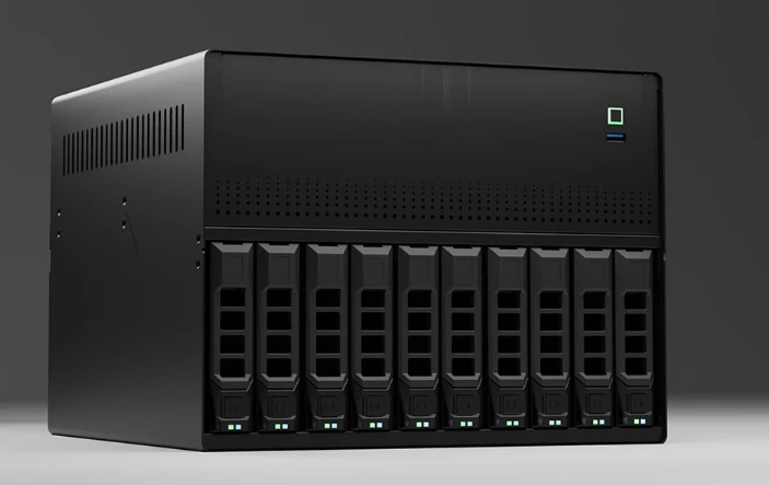 N10 10-Bay Hot-Swap NAS Chassis Support Micro-ATX Motherboard 10 Hot Swappable Hard Drive Bays Network Storage Server Case