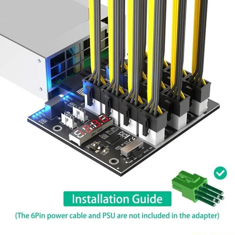 2200W Servers PSUs To PCIe 6Pin Power Adapters With Overloads Protections