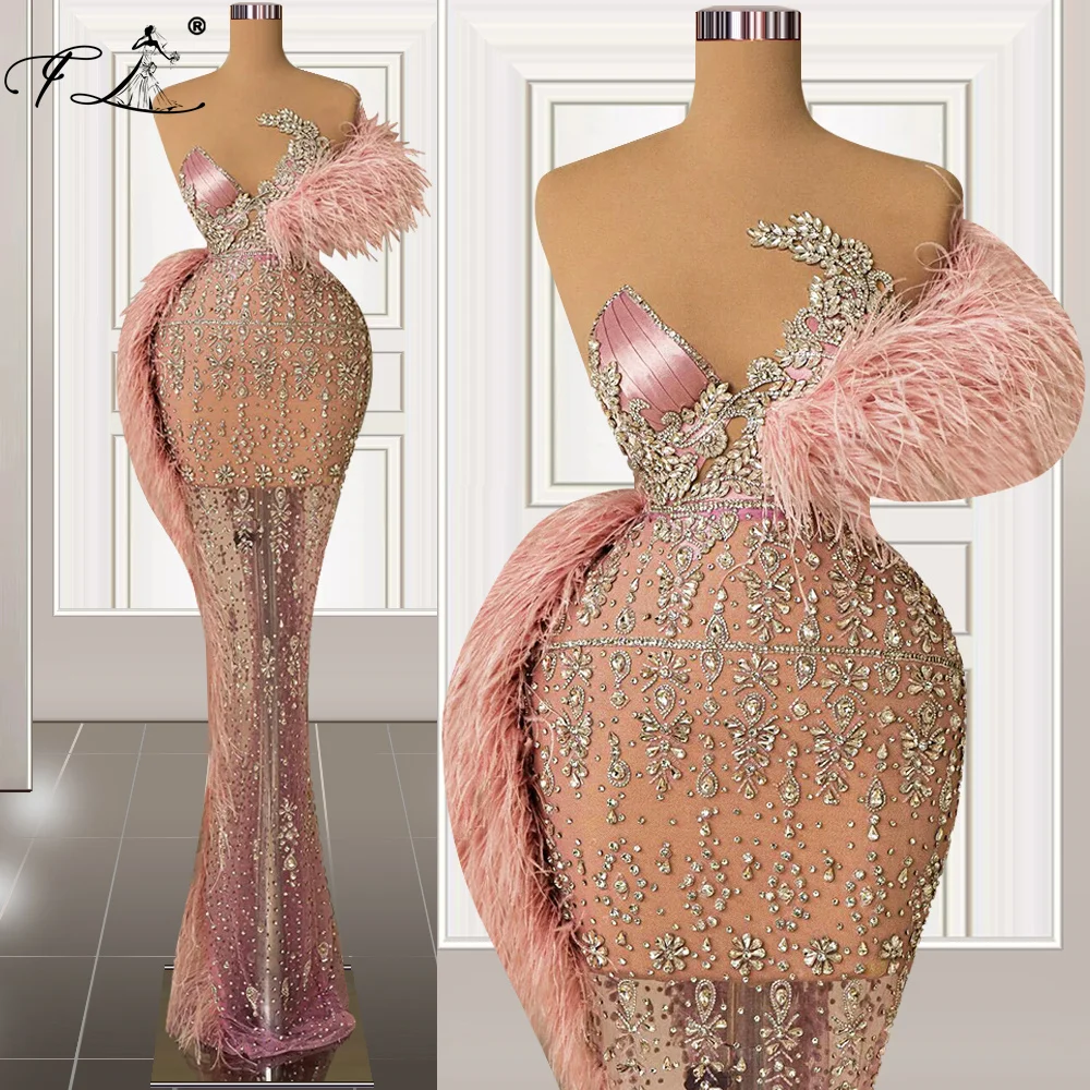 

Женское длинное вечернее платье русалки, розовое платье ручной работы, модель 2024