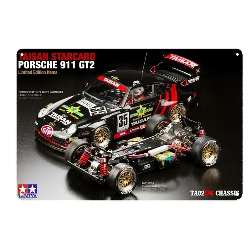 Metal Poster Vintage Rc Car Tin Sign Plaque Tamiya Gt2 Taisan Ta2sw-aluminum