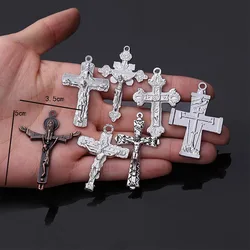 10pcs/Catholic Rosary Vintage Bronze Connector Necklace Bracelet Connector, Many Jesus Christ Statue Necklace Bracelet Triangle