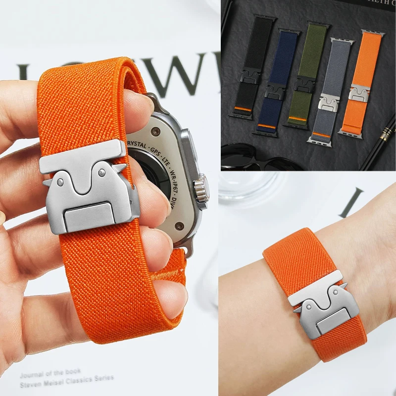 Geflochtenes Fallschirm-Nylon für Apple Watch Band 46 mm 42 mm Ultra 2 49 mm Sportarmband für iWatch Serie 10 9 8 45 mm 44 mm 38 mm 40 41 mm