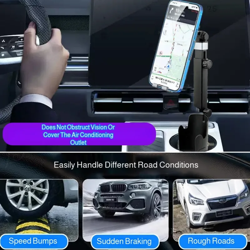 Magnetic Mobile Cup Holder Car Two-in-one Magnet Mobile Phone Holder  360 Degree Rotation Magnetic Cell Phone Stand Drink Cup