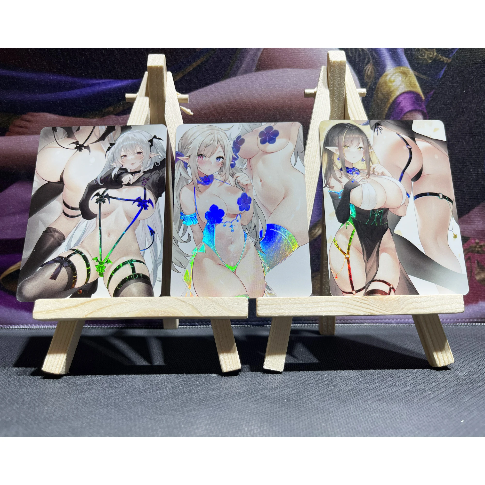 

3Pcs/set Anime Girls ACG Flash Cards Swimwear Underwear series Kawaii Gift Toys Anime Game Collection Cards
