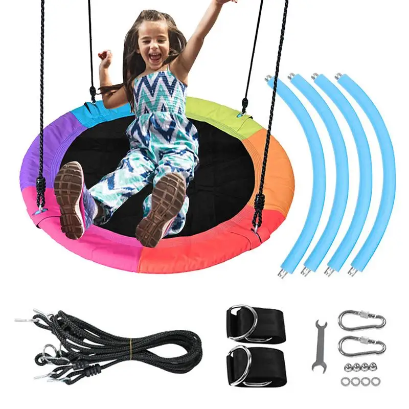 40 Inch Tree Swing Safe And Sturdy Swing With Adjustable Ropes For Children Outdoor Park Backyard Playground Play