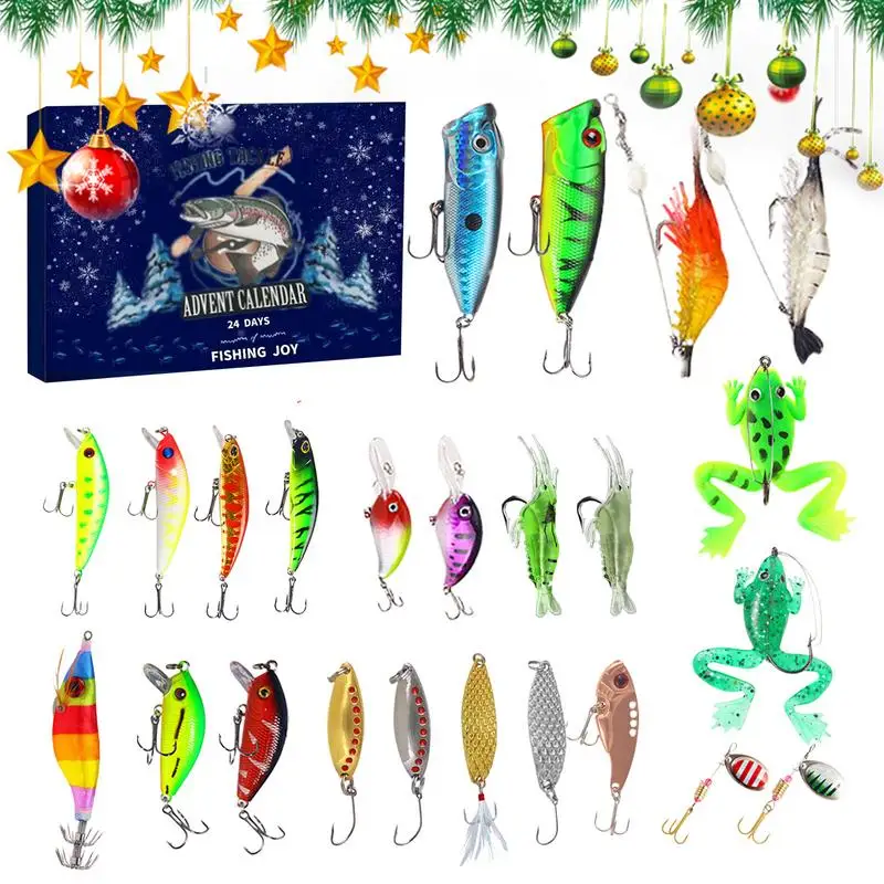 

2024 Fishing Tackle Advent Calendar 24 day Christmas Advent Calendar Fishing Tackle Box Creative Christmas Gifts Countdown