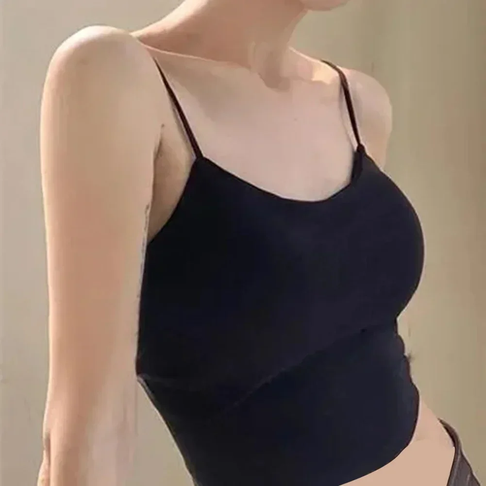 نزهات غير رسمية سترة بروتيل سوداء أساسية بلون ملابس داخلية علوية سوداء غير رسمية من نسيج النايلون تصميم أساسي #4