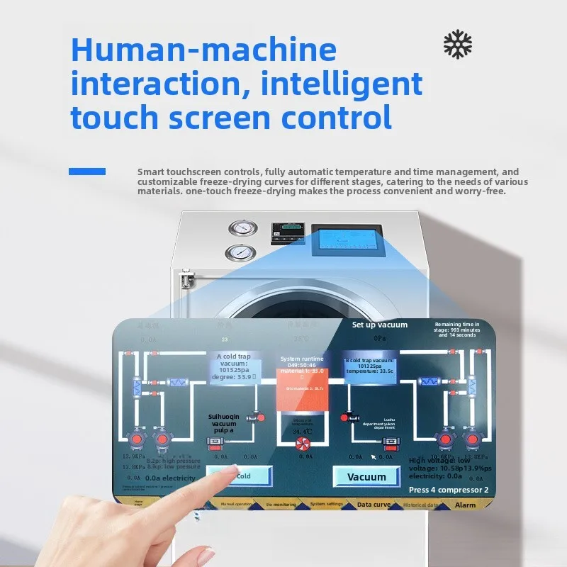 مكنسة مجفف بالتجميد للفواكه والخضروات وعش الطيور وأغذية الحيوانات الأليفة وقاحات الفراولة والأعشاب الطبية والتجميد العملي الذكي #3