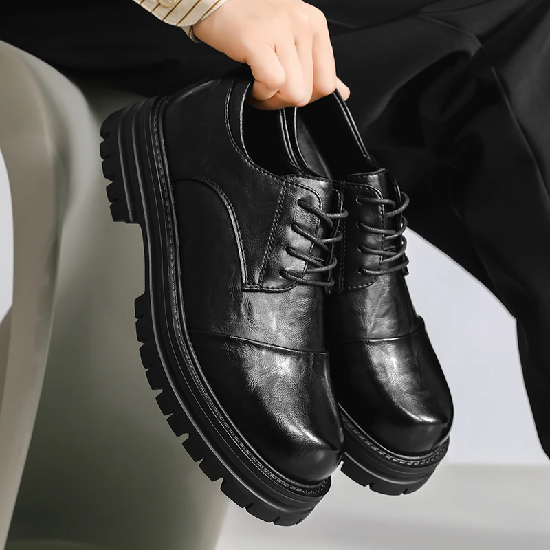 

Men's Derby Leather Shoes Classic casual gentleman style Work Leisure Office Outdoor Fashion Street Thick soled shoes New