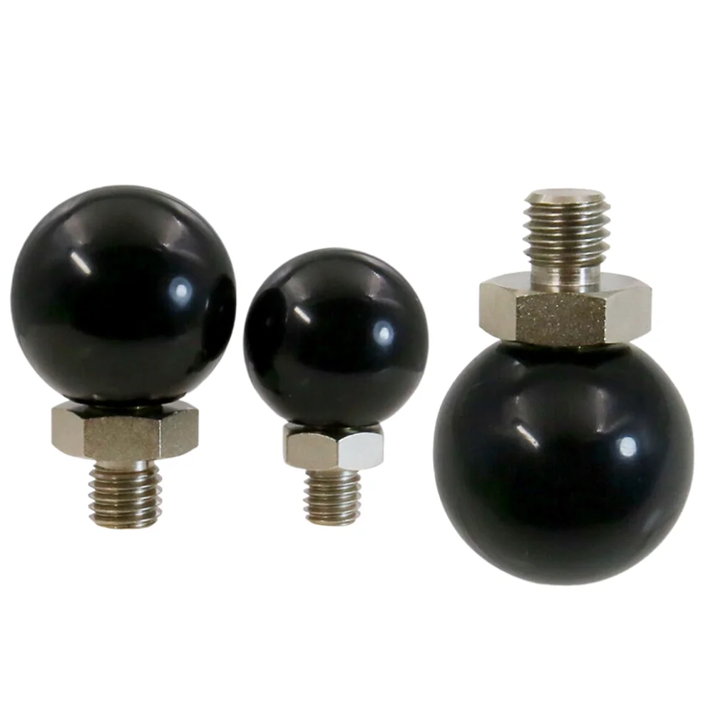 1Pcs M6 M8 M10 Black Bakelite Revolving OD 20mm 25mm 30mm Ball Knob Rotating Grip Ball Male Thread Type Machine Handle SS400