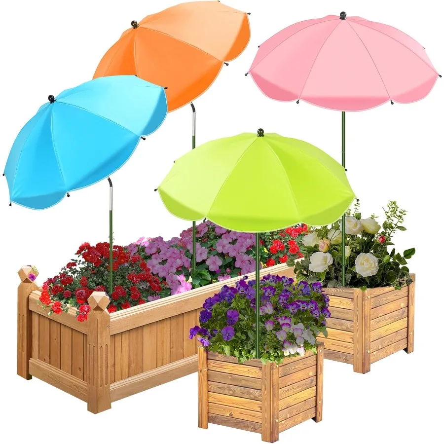 

4 Pack Upgraded Plant Umbrellas for Outdoor Plants 26 Larger Garden Plant Umbrella Shade with Adjustable Angle 43.4 Higher Sun