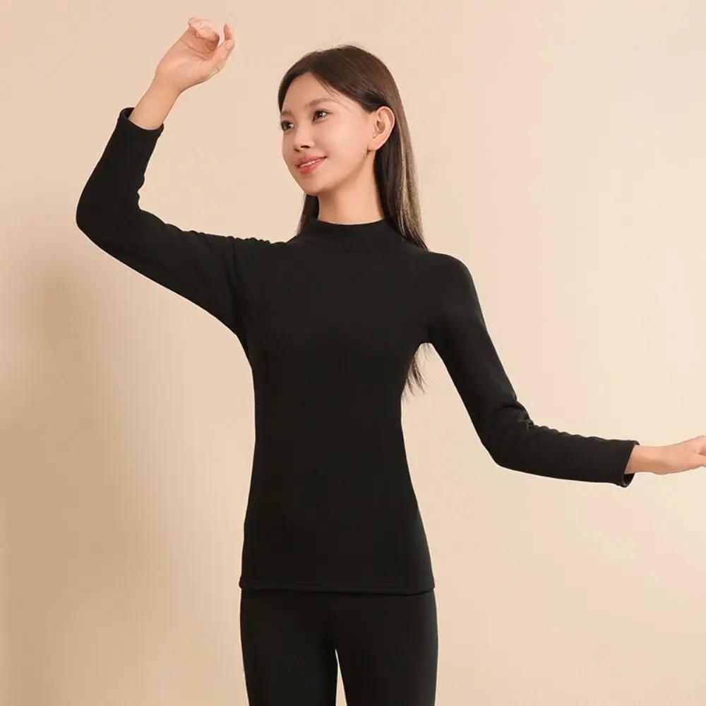 

Tops Pants Women Thermal Underwear Thicken Oversized Thermal Clothes Set Half Collar Bottoming Shirt Warmth Long Underwear