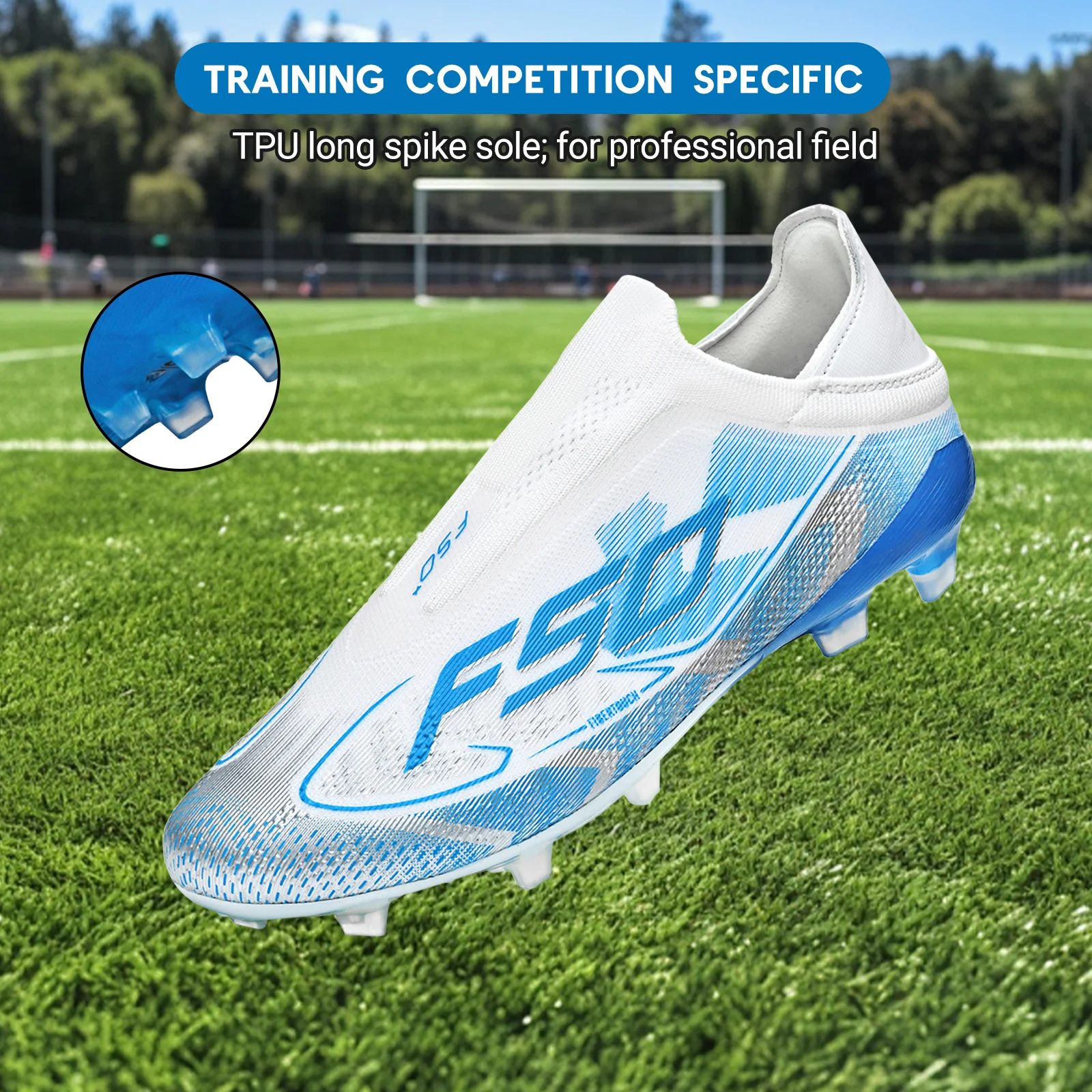 Tacos de Fútbol AG/FG para Hombre, Mujer, Niños y Jóvenes, Parte Superior de Tela PU, Suela de TPU Antideslizante y Resistente al Desgaste para Campos de Césped Natural