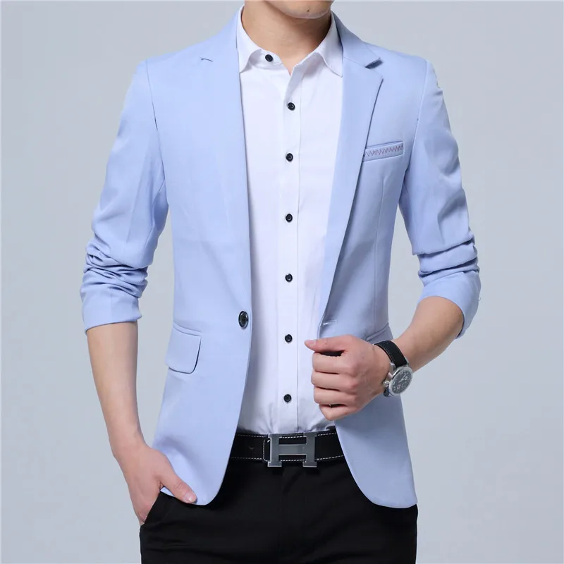 

2023 New Fashion Spring Autumn Casual Men Blazer Cotton Slim England Suit Blaser Masculino Male Jacket Blazer Men Size M-5XL