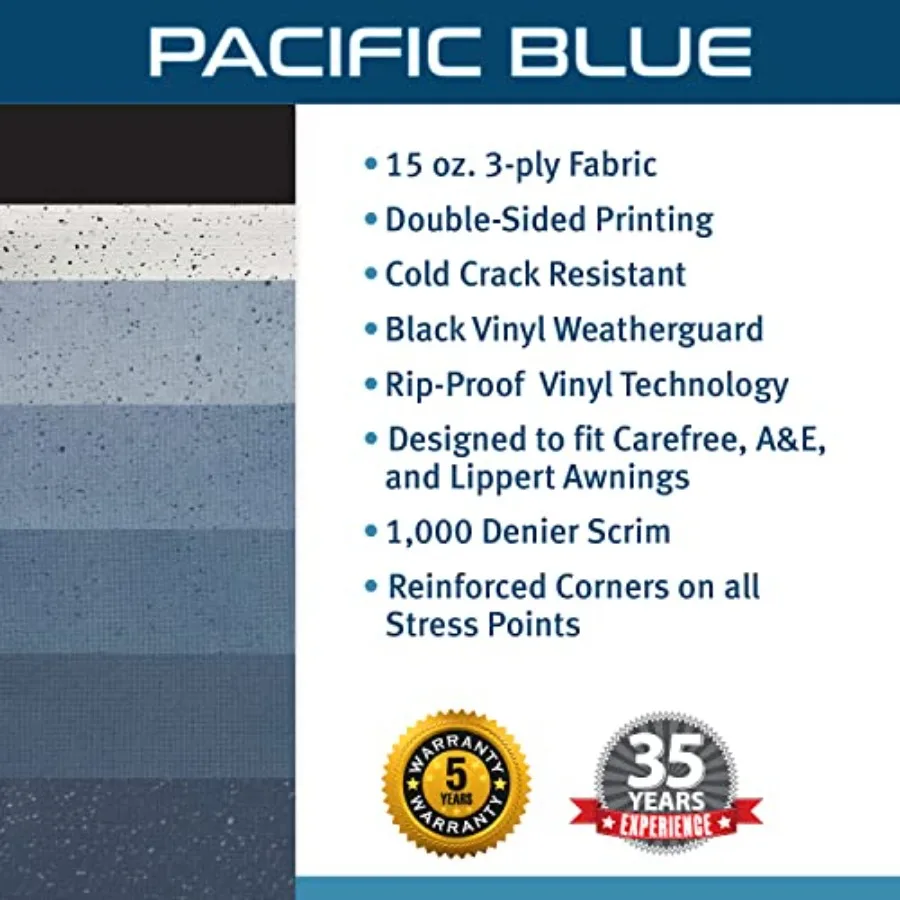 ShadePro - استبدال قماش المظلة RV - فينيل عالي التحمل مقاوم للعوامل الجوية - مظلة خارجية عالمية لمقطورة التخييم والمحرك