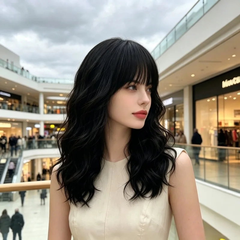 Short water wave breathable rose net matte silk full wig