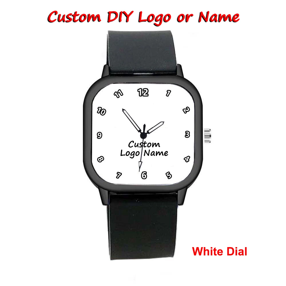 Custom DIY Watch Women Men Printing Photo Logo Name Text on Dial Personalized Luminous Wristwatch Digital Quartz Wristwatches