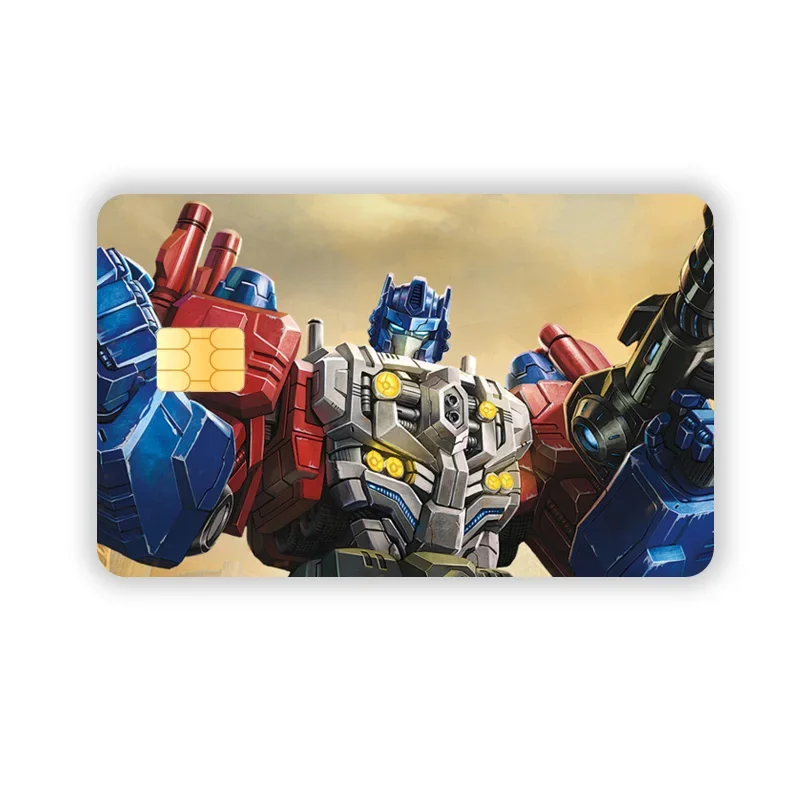 Kawaii Transformers Pvc Sticker Autobots Waterproof Anime Film Tape Skin for Credit Card Debit Card Sticker Decal Gifts