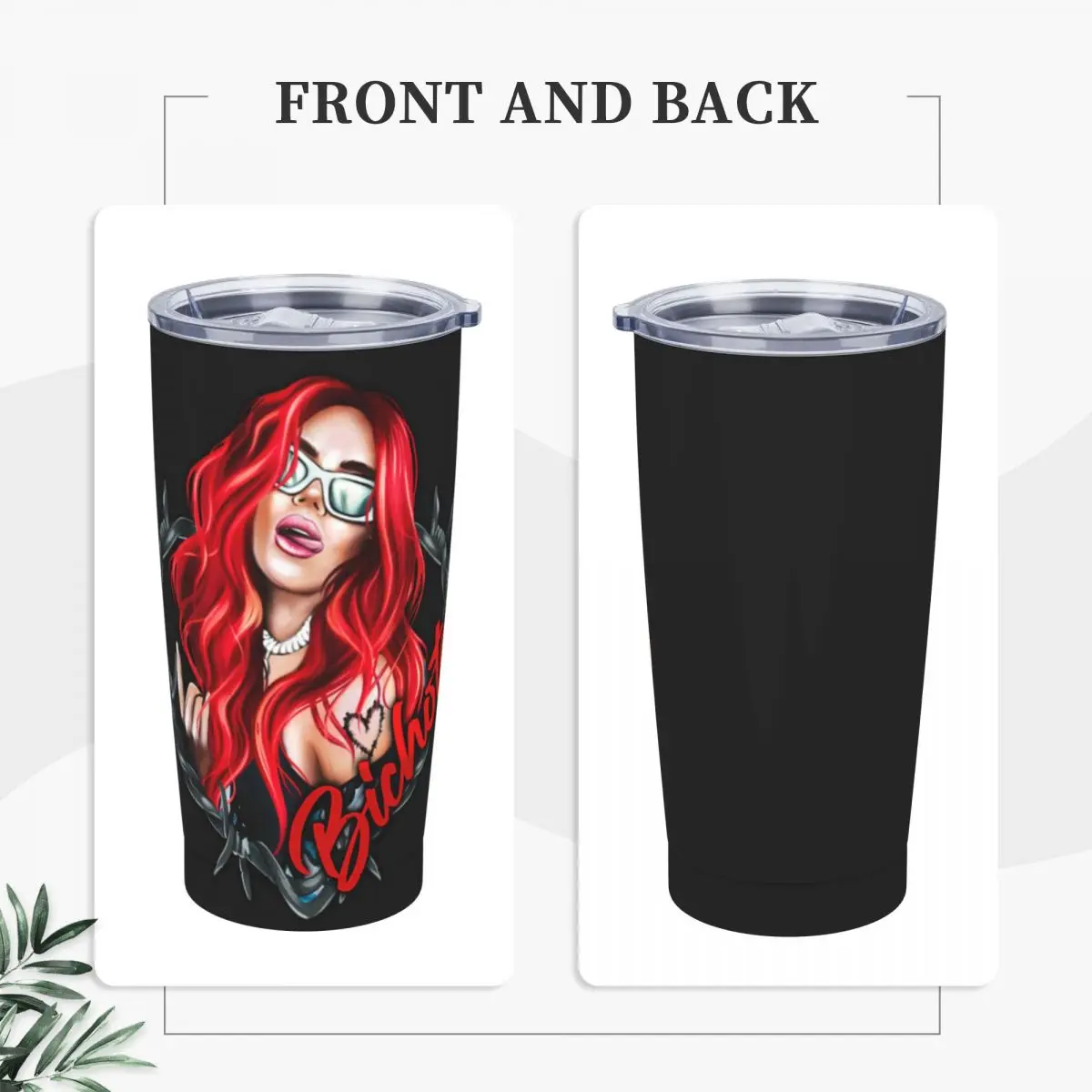 K-Karol G Stainless Steel Tumbler Singer Orange Hair Beach Mugs Cup With Straws and Lid Mug Cold Drink Milk Tea Water Bottle