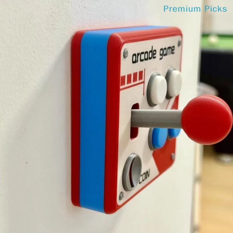 portableArcade Game Style Wall Switch Plate with Responsive Buttons, Cool Decor for Home Gaming