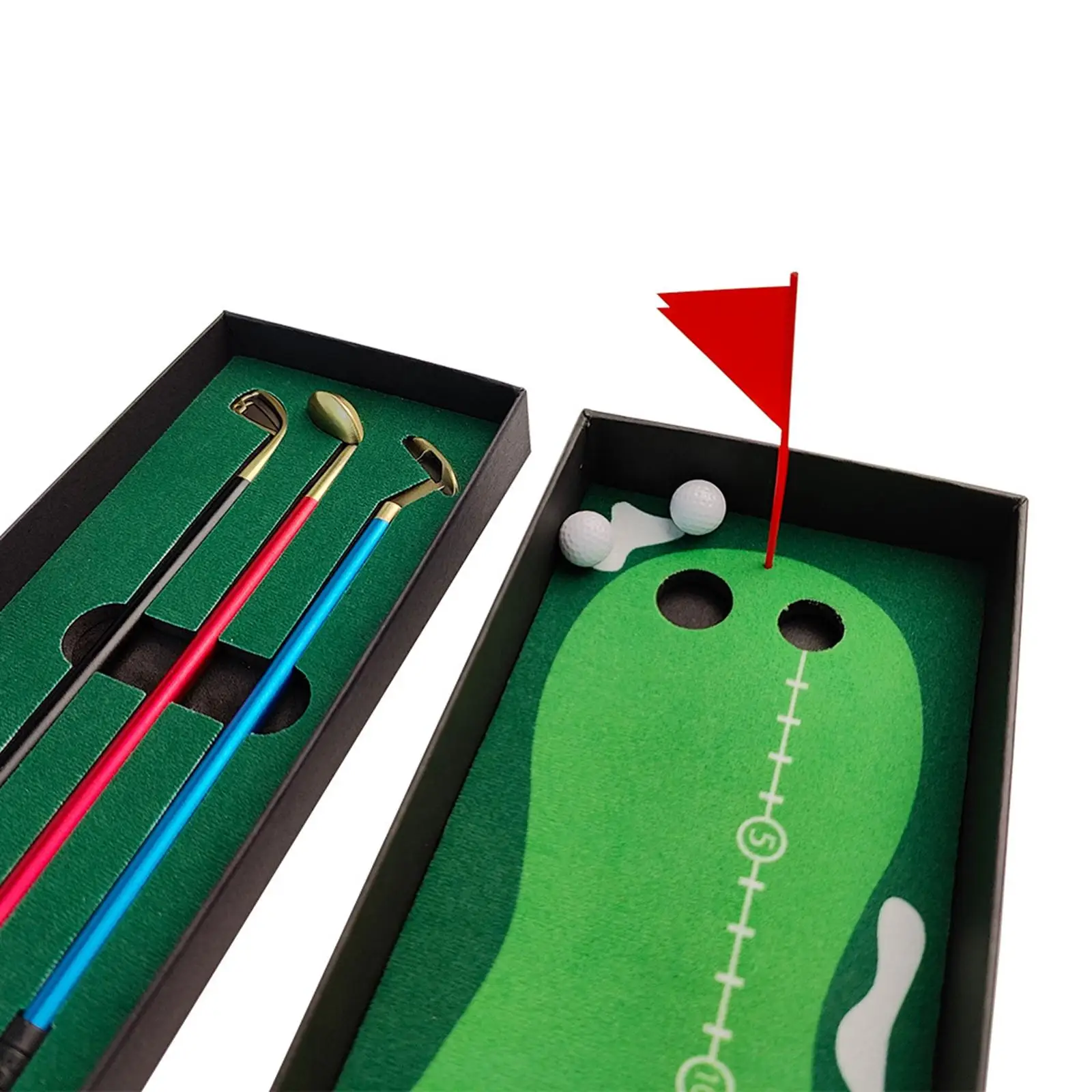 

Desktop Golf Ball Pen Gift Set Unique 3 Golf Clubs Pens with Balls and Flag Pen