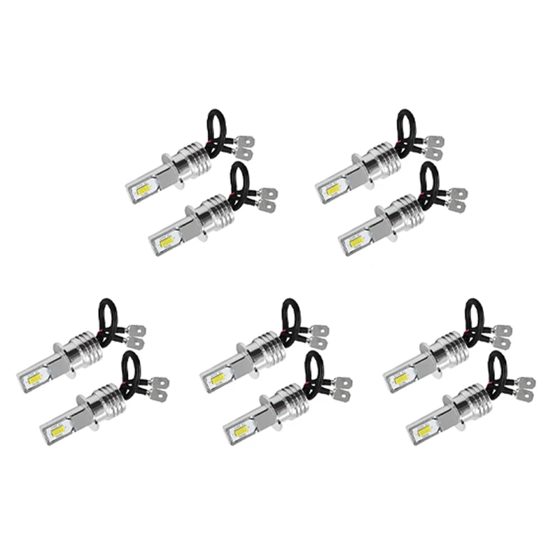 10X H3 Super Bright LED Headlight Fog Light Driving Lamp Bulb Kit 6000K White 10W