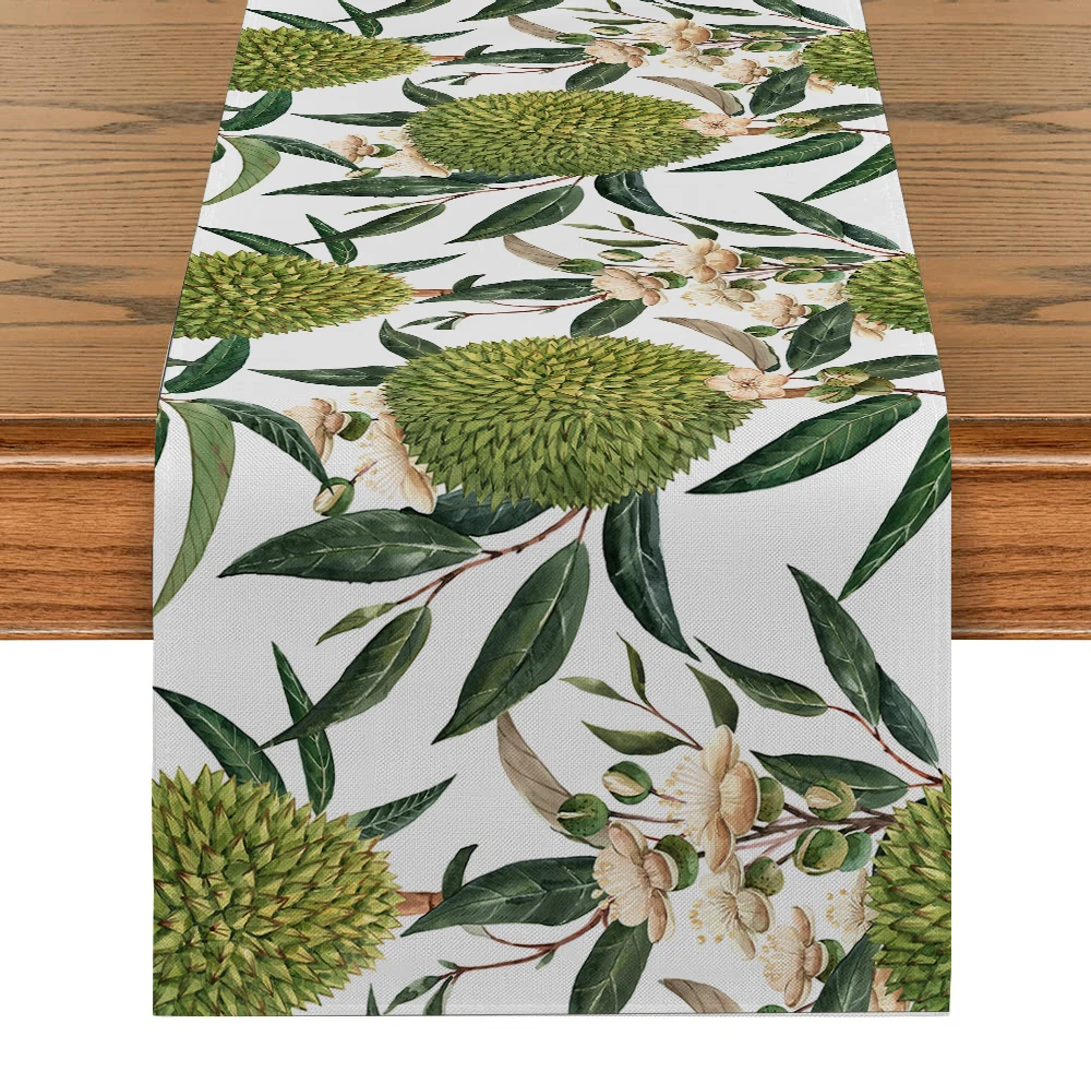 Fruit Plant Durian Table Runner Kitchen Dining Decoration Table Runners Holiday Decorations Room Decor