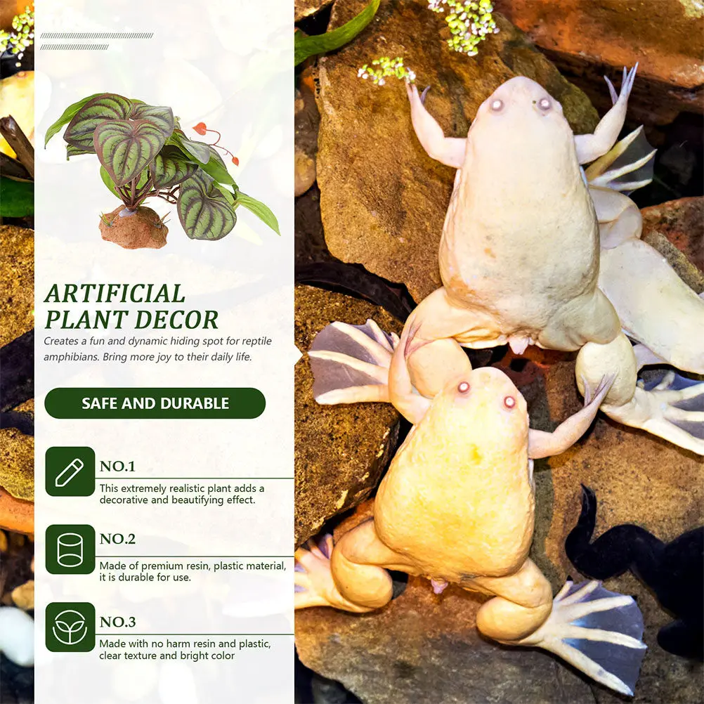 High Quality Simulation Terrarium Plants Reptile Tank Aquarium Fish Tank Decor Fake Plant for Lizard Chameleon Corn Snake