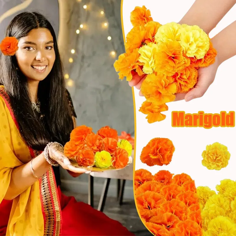 2.17 InchMexican Marigold Artificial Flowers Day of The Dead