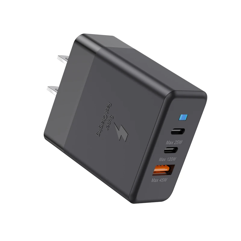 Lenovo 120W USB Dual Type-C Multi Port Mobile Phone Charger EU US UK Full Protocol Super Fast Charging Headband Indicator Light