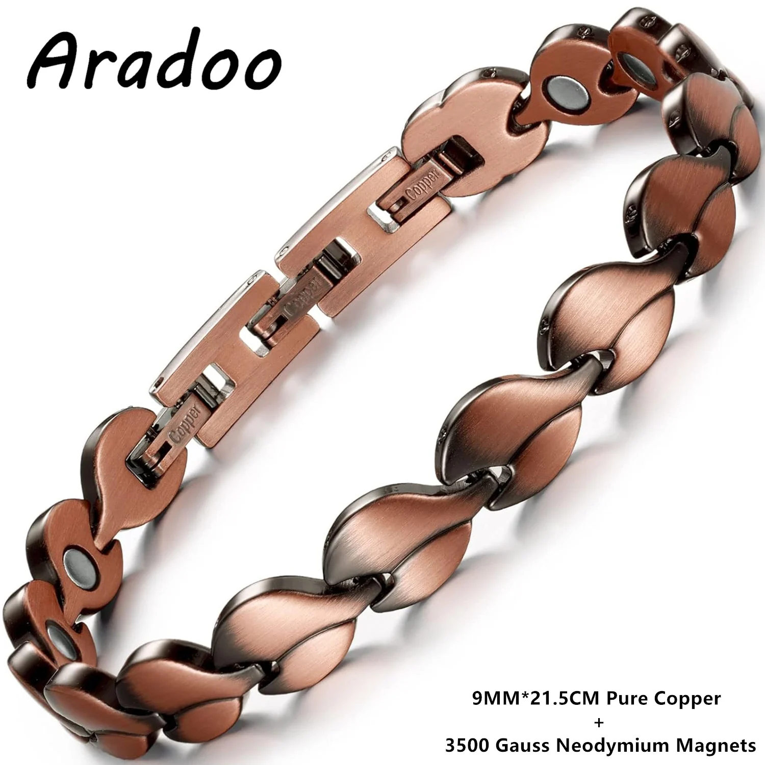 

ARADOO женский магнитный браслет из чистой меди браслет в форме листа минималистичный стиль дизайн звенья браслеты ювелирные изделия подарки