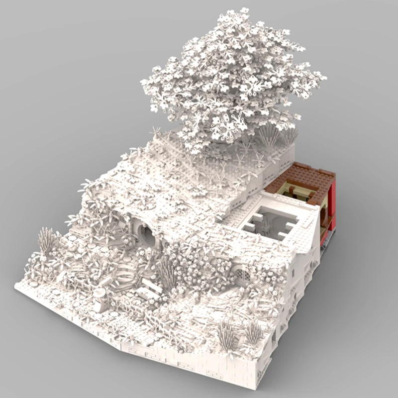 

227 шт., конец сумки MOC, модуль 7, соединительный коридор, гостевая комната, Lord, строительные блоки, волшебное дополнение к рождественскому зданию, подарок