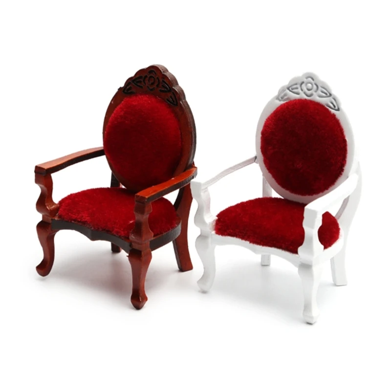 

for Doll House Chairs 1:12 Christmas Dollhouse Model Armchair Miniature Chair Furniture Decoration for Dollhou