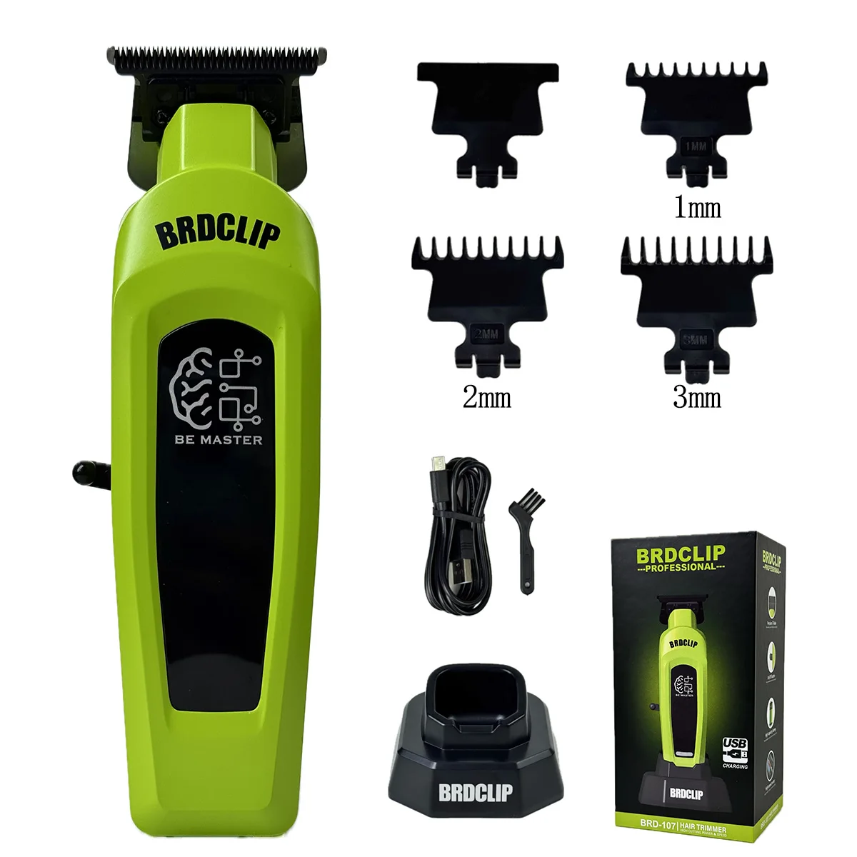BRDCLIP Professioneller elektrischer Haarschneider BRD 107 Haarschneider für Männer 8000 U/min mit Basis 2000 mAh Friseur-Schnitzmaschine
